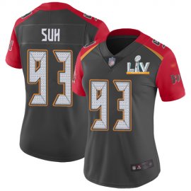 Nike Tampa Bay Buccaneers #93 Ndamukong Suh Gray Womens Super Bowl LV Bound Stitched NFL Limited Inverted Legend Jersey