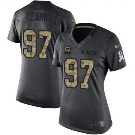 Nike Green Bay Packers #97 Kenny Clark Black Womens Stitched NFL Limited 2016 Salute to Service Jersey