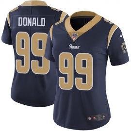 Nike Los Angeles Rams #99 Aaron Donald Navy Blue Team Color Womens Stitched NFL Vapor Untouchable Limited Jersey