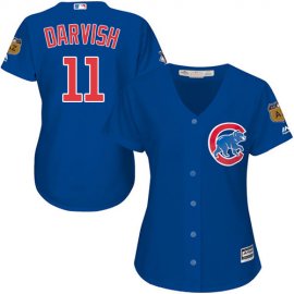 Chicago Cubs #11 Yu Darvish Blue Alternate Womens Stitched MLB Jersey
