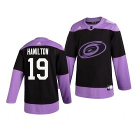 Carolina Hurricanes #19 Dougie Hamilton Adidas Mens Hockey Fights Cancer Practice NHL Jersey Black