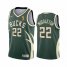 Nike Milwaukee Bucks #22 Khris Middleton 2021 NBA Finals Champions Swingman Earned Edition Jersey Green Mens