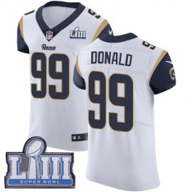 Nike Los Angeles Rams #99 Aaron Donald White Super Bowl LIII Bound Mens Stitched NFL Vapor Untouchable Elite Jersey