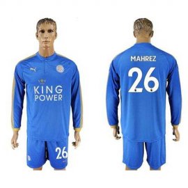 Leicester City #26 Mahrez Home Long Sleeves Soccer Country Jersey