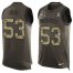 Nike New England Patriots #53 Josh Uche Green Mens Stitched NFL Limited Salute To Service Tank Top Jersey