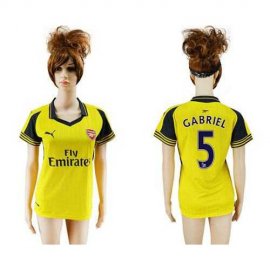 Womens Arsenal #5 Gabriel Away Soccer Club Jersey