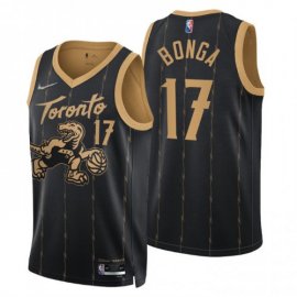 Toronto Toronto Raptors #17 Isaac Bonga Mens Nike Black 2021/22 Swingman NBA Jersey – City Edition Mens
