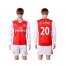 Arsenal #20 Flamini Red Home Long Sleeves Soccer Club Jersey
