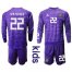 Germany #22 Ter Stegen Purple Goalkeeper Long Sleeves Kid Soccer Country Jersey