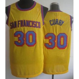 Golden State Warriors 30 Stephen Curry Yellow Hardwood Classics Revolution 30 NBA Jerseys Cheap
