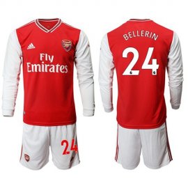 Arsenal #24 Bellerin Red Home Long Sleeves Soccer Club Jersey