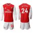 Arsenal #24 Bellerin Red Home Long Sleeves Soccer Club Jersey