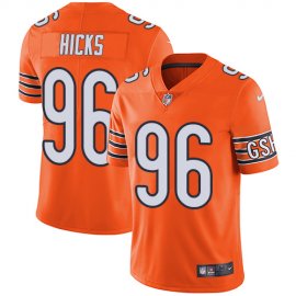 Nike Chicago Bears #96 Akiem Hicks Orange Mens Stitched NFL Limited Rush Jersey
