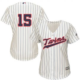 Minnesota Twins #15 Jason Castro Cream Strip Alternate Womens Stitched MLB Jersey
