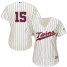 Minnesota Twins #15 Jason Castro Cream Strip Alternate Womens Stitched MLB Jersey