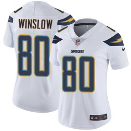 Nike Los Angeles Chargers #80 Kellen Winslow White Womens Stitched NFL Vapor Untouchable Limited Jersey