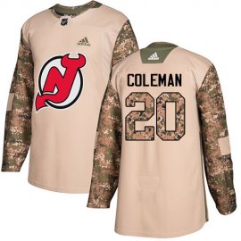 Adidas New Jersey Devils #20 Blake Coleman Camo Authentic 2017 Veterans Day Stitched NHL Jersey