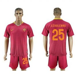 Roma #25 J.Cholevas Red Home Soccer Club Jersey