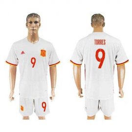 Spain #9 Torres Away Soccer Country Jersey