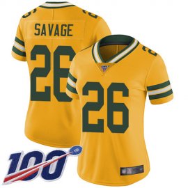 Nike Green Bay Packers #26 Darnell Savage Yellow Womens Stitched NFL Limited Rush 100th Season Jersey