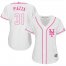 New York Mets #31 Mike Piazza White/Pink Fashion Womens Stitched MLB Jersey