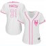 New York Mets #31 Mike Piazza White/Pink Fashion Womens Stitched MLB Jersey