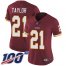 Nike Washington Football Team #21 Sean Taylor Burgundy Red Team Color Womens Stitched NFL 100th Season Vapor Limited Jersey