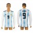 Argentina #9 ICARDI Home 2018 FIFA World Cup Long Sleeve Thailand Soccer Jersey