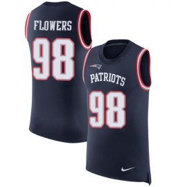Nike New England Patriots #98 Trey Flowers Navy Blue Team Color Mens Stitched NFL Limited Rush Tank Top Jersey