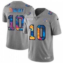 Chicago Chicago Bears #10 Mitchell Trubisky Mens Nike Multi-Color 2020 NFL Crucial Catch NFL Jersey Greyheather