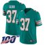 Nike Miami Dolphins #37 Myles Gaskin Aqua Green Alternate Youth Stitched NFL 100th Season Vapor Untouchable Limited Jersey