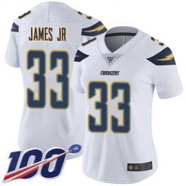 Nike Los Angeles Chargers #33 Derwin James Jr White Womens Stitched NFL 100th Season Vapor Limited Jersey