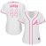 Atlanta Braves #44 Hank Aaron White/Pink Fashion Womens Stitched MLB Jersey
