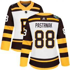 Adidas Boston Bruins #88 David Pastrnak White Authentic 2019 Winter Classic Womens Stitched NHL Jersey