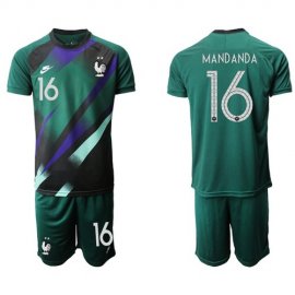 France #16 Mandanda Green Goalkeeper Soccer Country Jersey