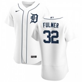 Detroit Tigers #32 Michael Fulmer Mens Nike White Home 2020 Authentic Player MLB Jersey