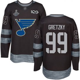 Adidas St. Louis Blues #99 Wayne Gretzky Black 1917-2017 100th Anniversary Stanley Cup Champions Stitched NHL Jersey