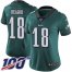 Nike Philadelphia Eagles #18 Jalen Reagor Green Team Color Womens Stitched NFL 100th Season Vapor Untouchable Limited Jersey