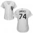 Chicago White Sox #74 Eloy Jimenez White(Black Strip) Home Womens Stitched MLB Jersey