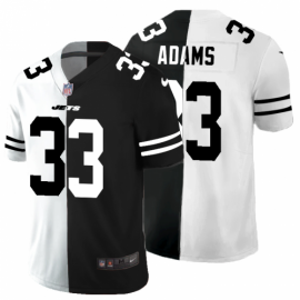 New York New York Jets #33 Jamal Adams Mens Black V White Peace Split Nike Vapor Untouchable Limited NFL Jersey