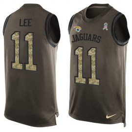 Nike Jacksonville Jaguars #11 Marqise Lee Green Mens Stitched NFL Limited Salute To Service Tank Top Jersey