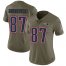 Nike New England Patriots #87 Rob Gronkowski Olive Womens Stitched NFL Limited 2017 Salute to Service Jersey