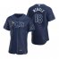 Tampa Bay Rays #18 Joey Wendle Mens Nike Navy Alternate 2020 Authentic Team MLB Jersey