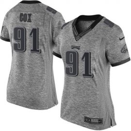 Nike Philadelphia Eagles #91 Fletcher Cox Gray Womens Stitched NFL Limited Gridiron Gray Jersey