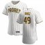 San Diego Padres #49 Michel Baez Mens Nike White Brown Home 2020 Authentic Player Jersey