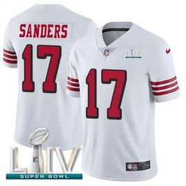 Nike San Francisco 49ers #17 Emmanuel Sanders White Super Bowl LIV 2020 Rush Mens Stitched NFL Vapor Untouchable Limited Jersey