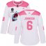 Adidas Colorado Avalanche #6 Erik Johnson White/Pink 2022 Stanley Cup Champions Authentic Fashion Womens Stitched NHL Jersey Womens