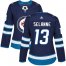 Adidas Winnipeg Jets #13 Teemu Selanne Navy Blue Home Authentic Womens Stitched NHL Jersey