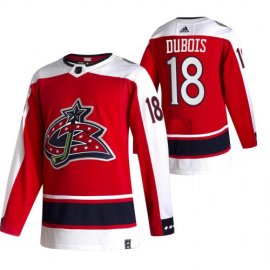 Columbus Blue Jackets #18 Pierre-Luc Dubois Red Mens Adidas 2020-21 Reverse Retro Alternate NHL Jersey