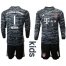 Bayern Munchen #1 Neuer Black Goalkeeper Long Sleeves Kid Soccer Club Jersey